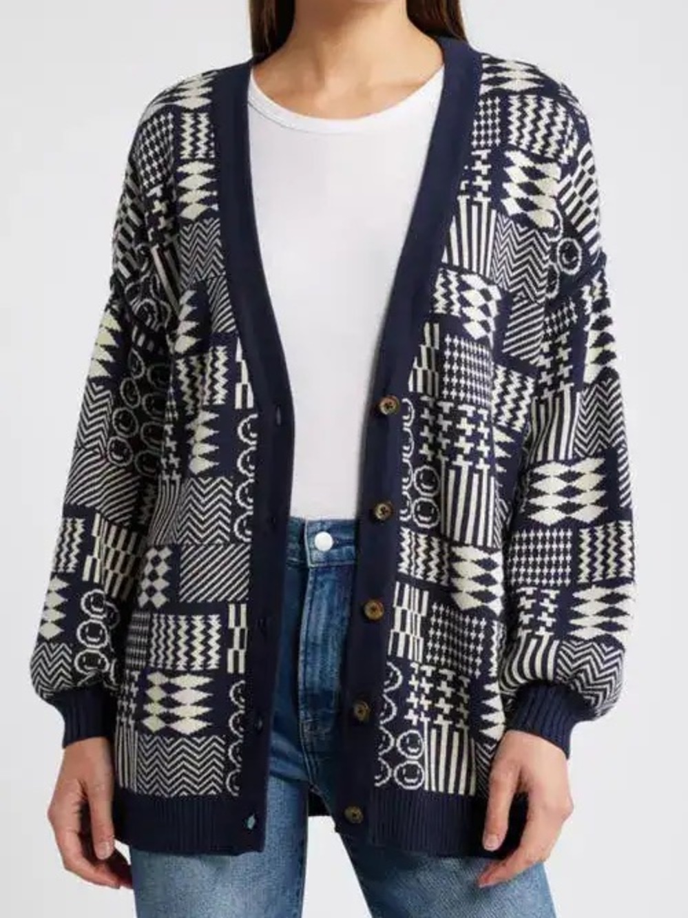 Feliz Patchwork Jacquard Cardigan
Cleobella. $298